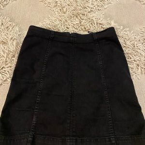 Free People Black Jean Skirt